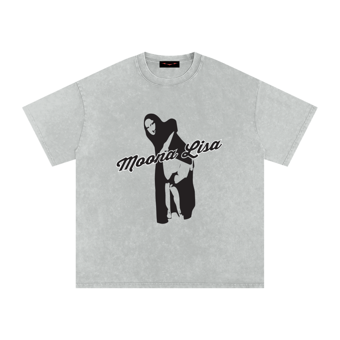 Moona Lisa: Snow Washed Oversized Cotton T-Shirt